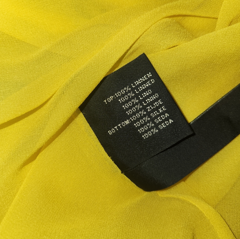 Ralph lauren black label silk linen chiffon 1950s Style Dress S  M garden party - Picture 7 of 11